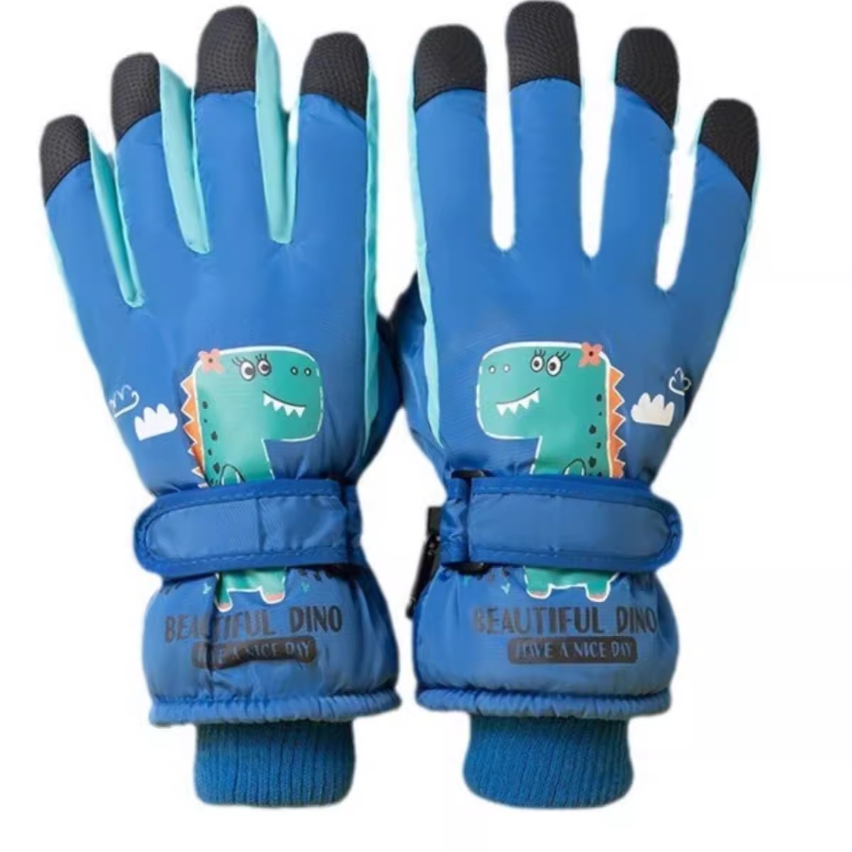 儿童保暖滑雪手套加厚防寒防泼水 儿童-粉色高清大图