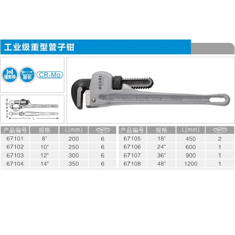 工业级重型管子钳24寸