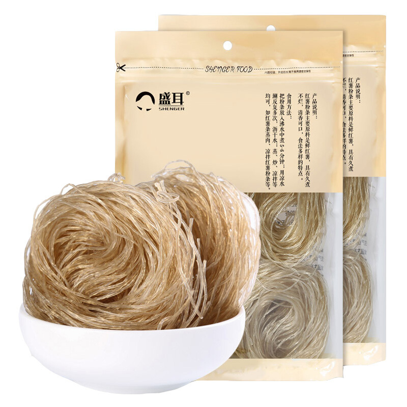 盛耳 红薯粉条360g*2 农家特产手工酸辣粉麻辣火锅粉丝地瓜细粉条