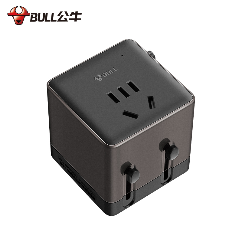 公牛(BULL)GN-L08黑色多国旅行转换器插头全球通用转换插头插座欧标德标英标美标澳标差旅便携插线板接线板