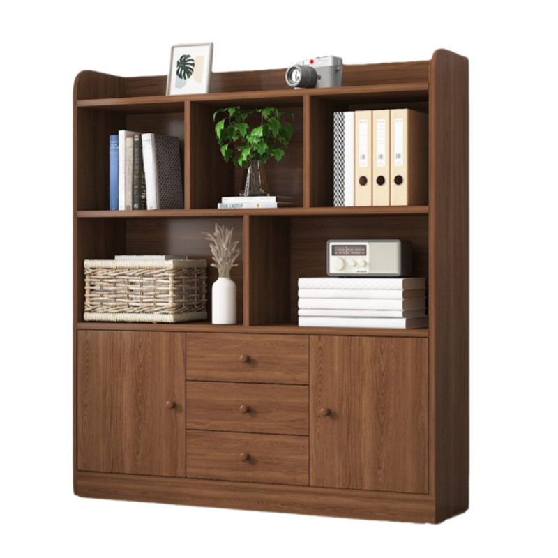 芙首泰木质书柜三层100*30*133cm台高清大图