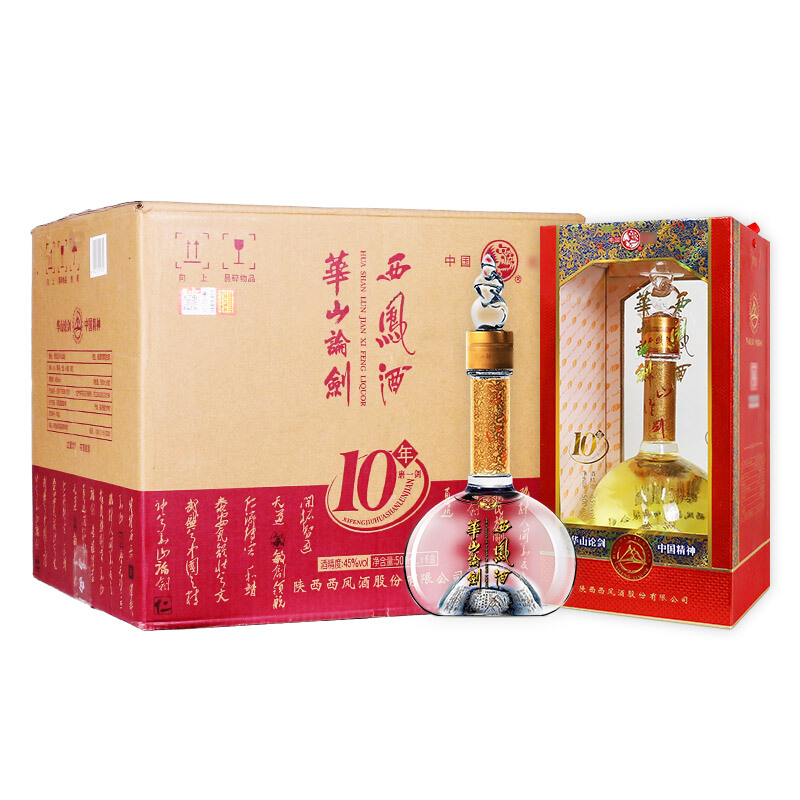 西凤 华山论剑10年 45度 500ml*6瓶 箱装 凤香型 白酒高清大图