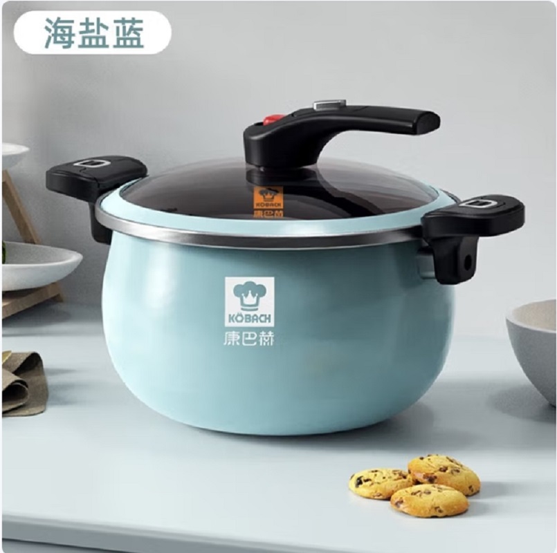 康巴赫6.5L珐琅微压汤锅KGF-T65W(蓝色)
