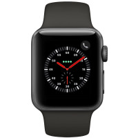 Apple Watch Series3 智能手表GPS+蜂窝网络款 38毫米深空灰色铝金属表壳灰色运动型表带MR332CH/A