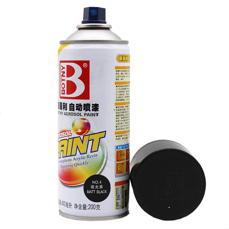 保赐利 / BOTNY 自喷漆工业用品改色金属防锈油漆 喷漆NO.4哑光黑色*12