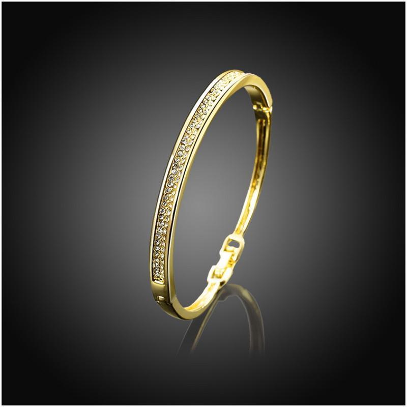 Z001 Women Gold Bracelet 女士水晶手镯镀18K玫瑰金日韩首饰配饰送女朋友七夕情人节礼物