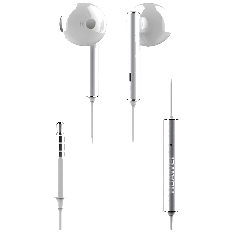 华为huawei华为am116半入耳式耳机白色原装耳机三键线控带麦克风半