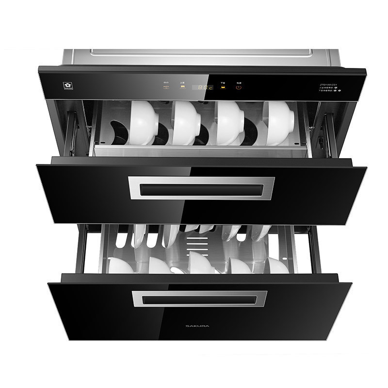 樱花(SAKURA)嵌入式消毒柜臭氧紫外线 高温烘干 下层二星级 上下独立控制 家用消毒碗柜自营ZTD100-C01高清大图