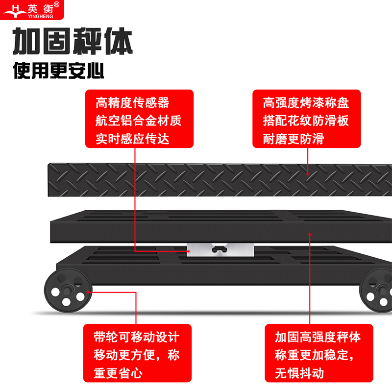 电子秤[可充电带轮1000kg]商用800kg电子台秤500公斤称重电子磅称1000kg大型精准磅秤