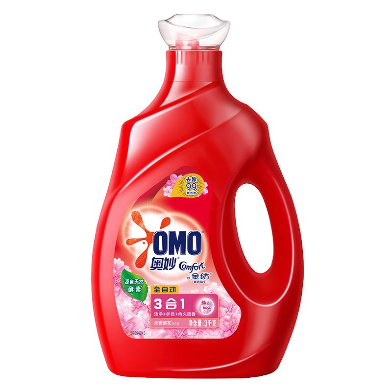 [10斤+礼包]奥妙全自动含金纺樱花洗衣液3KG+2KG+480g/420ml*2(赠品香型随机)