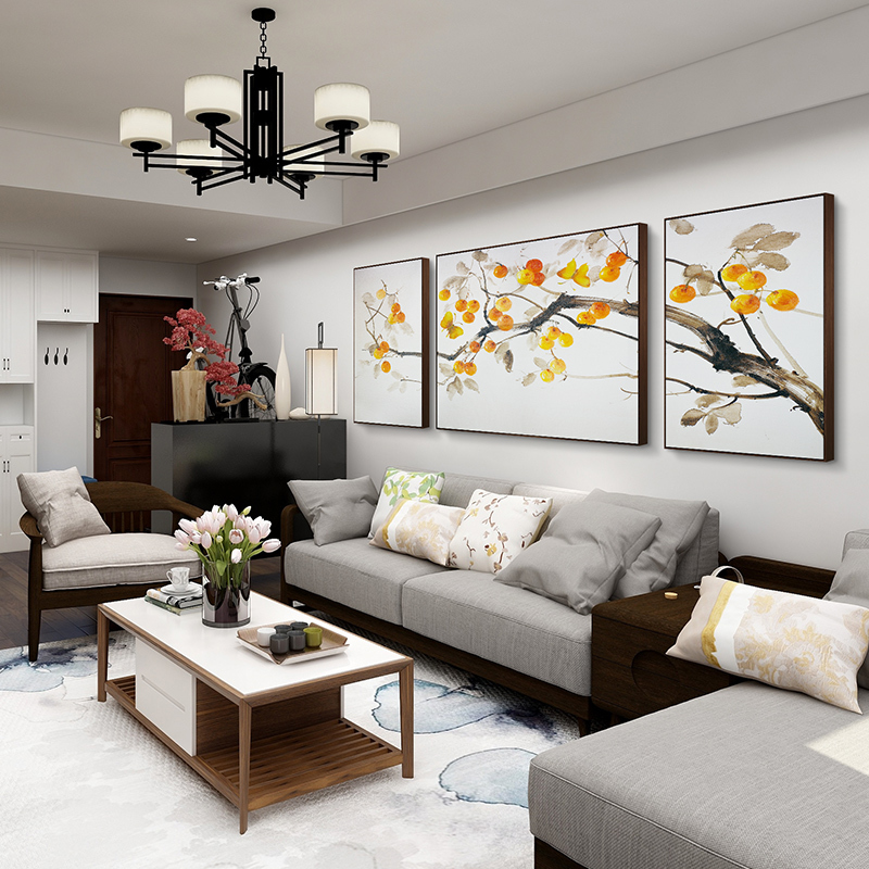 事事如意装饰画新中式客厅沙发背景墙挂画中国风挂壁画