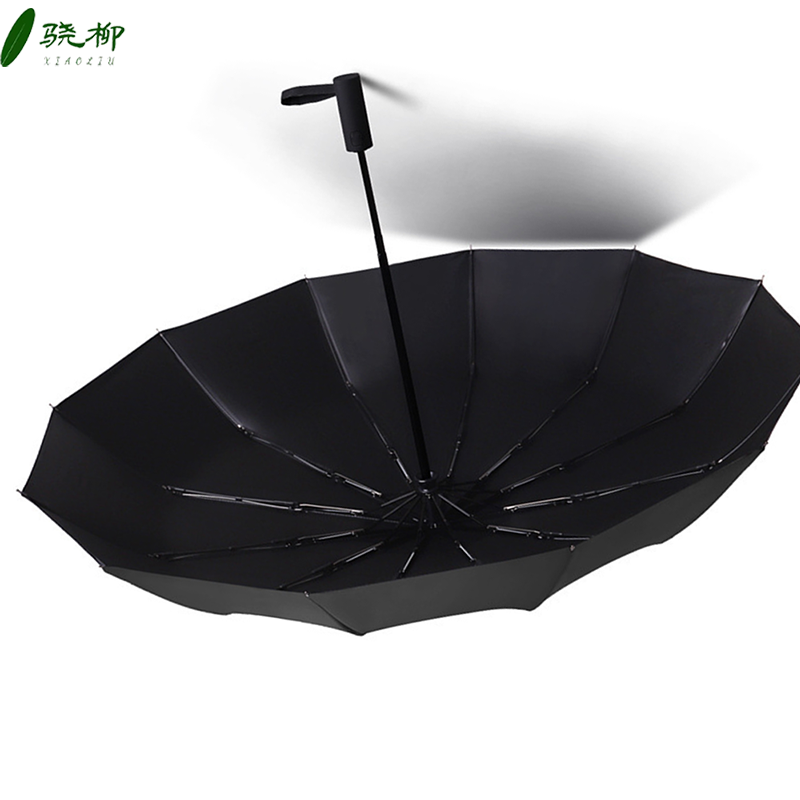 12骨自动带黑胶防晒雨伞 黑色/把高清大图