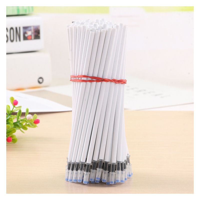 笔芯0.38/0.5mm中性笔芯白杆水笔替换芯黑色针管笔芯