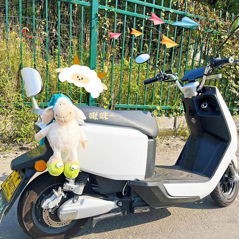 电动车装饰踏板摩托车尾箱边箱用品大玩偶公仔挂件头盔熊个性可爱