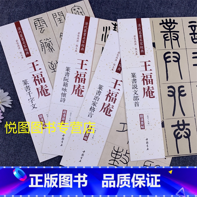 【正版】共4本王福庵篆书说文部首 治家格言 阮籍咏怀诗 千字文 清代篆书名家经典 彩色放大本超清原帖赵宏主编 王福庵篆书