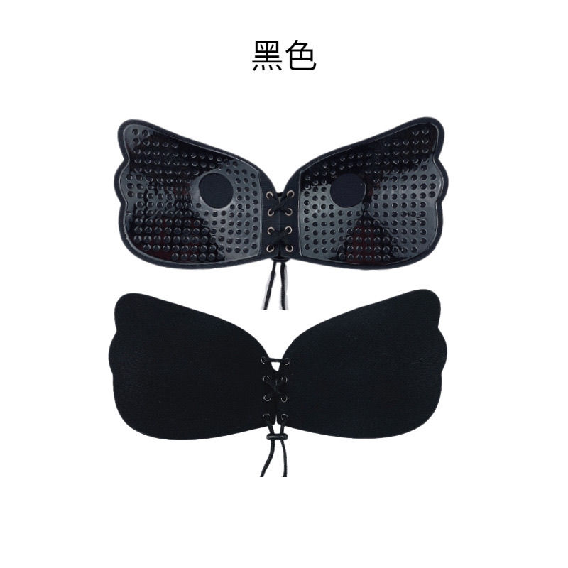 拉拉女神无肩带隐形胸贴聚拢加厚防滑上托乳贴无痕内衣文胸罩 黑色 A