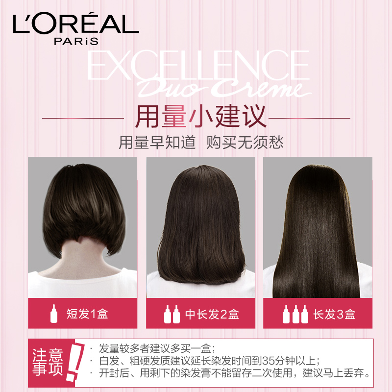 欧莱雅(LOREAL)卓韵霜三重养护护发染发霜#4.2(深赤褐色)(不伤发染发膏染发剂 遮白盖白 男女通用)高清大图