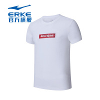 鸿星尔克(erke)男款简单纯色字母运动T恤短袖11218219328