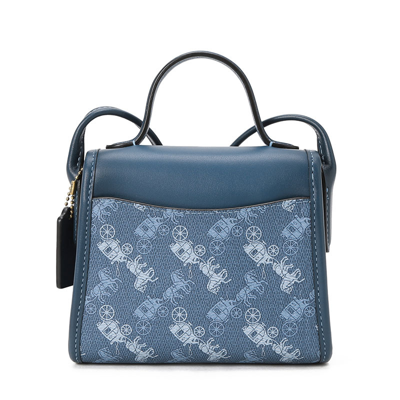 COACH 蔻驰 女包 口盖包 单肩包 手提包 椭圆扣马车印花拼皮3002