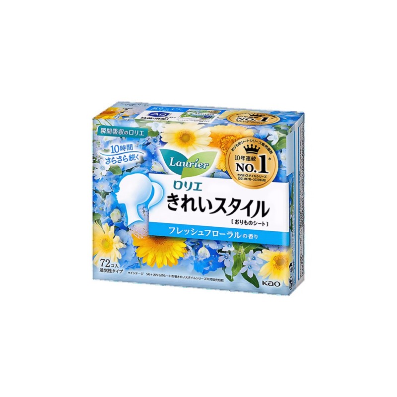 乐而雅花王卫生护垫 清新花香 14cm*72片【LEY51124】
