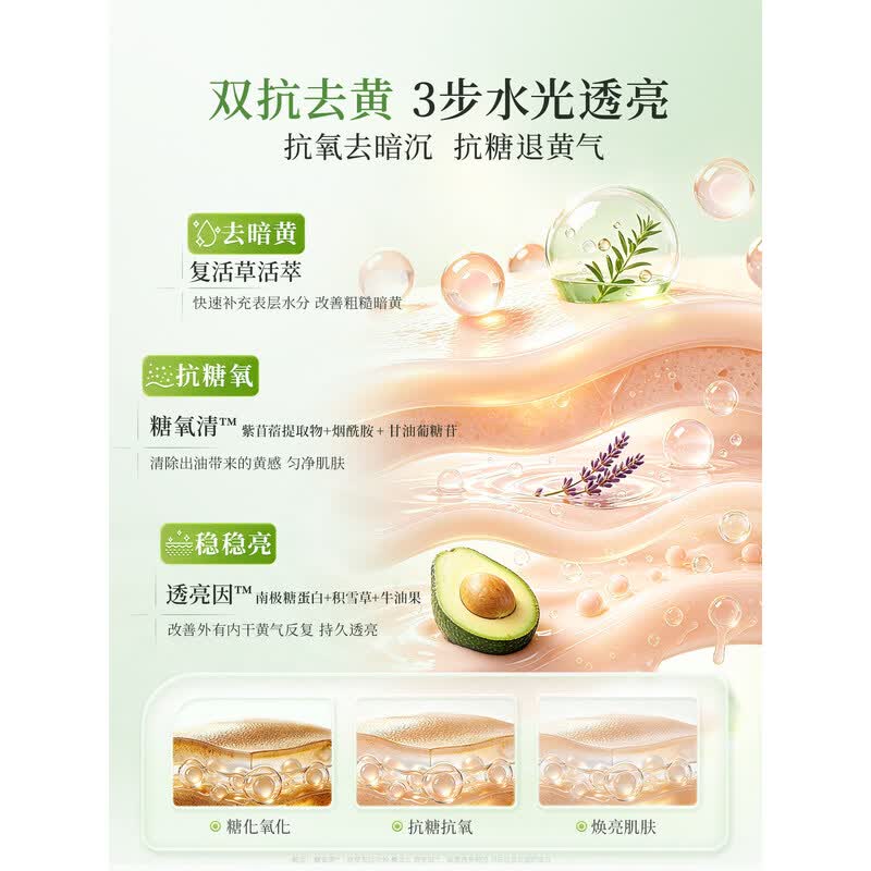 笔薇BUV复活草涂抹面膜补水去黄气暗沉提亮肤色熬夜抗氧化免洗睡眠面膜120g高清大图