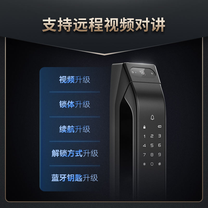 德施曼指纹锁密码锁全自动智能锁Q5M智享版升级款Q5MPlus电子门锁家用防盗门智能锁高端黑高清大图