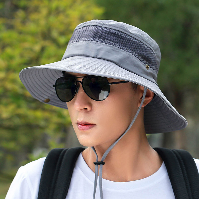 盛世尼曼帽子男夏季防晒大檐钓鱼休闲男士夏天渔夫帽遮阳帽户外沙滩