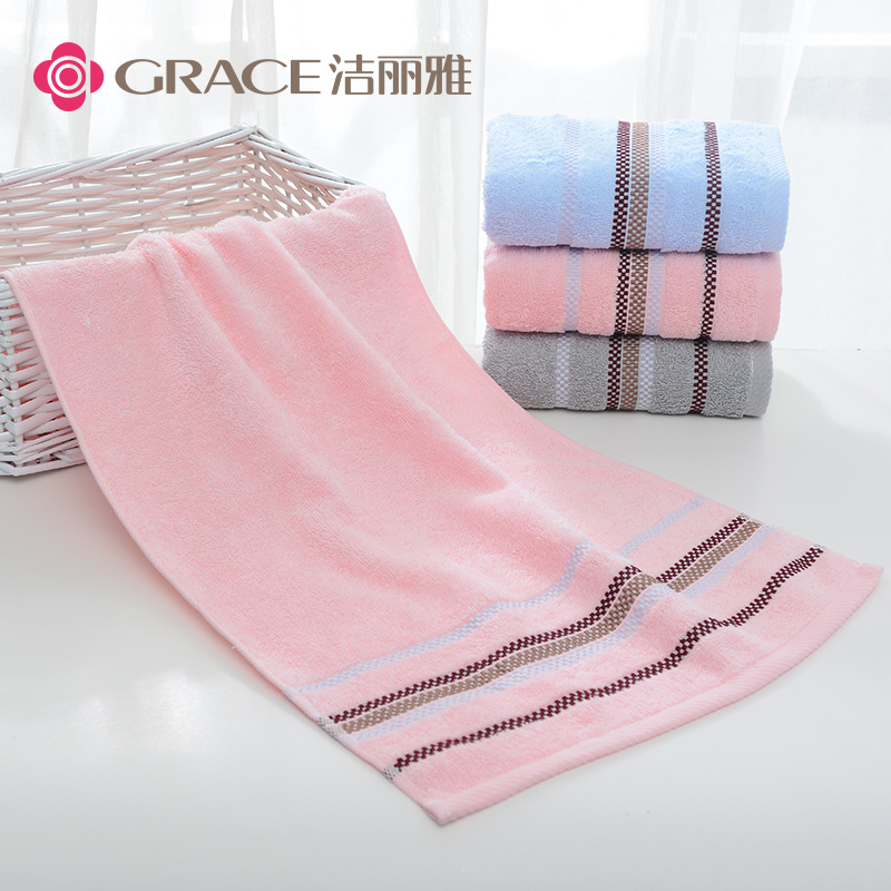 洁丽雅(grace)纯棉素色缎档毛巾1条7490(单位:条)