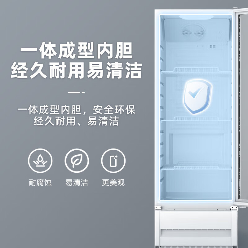 美的(Midea)展示柜 228升大容量超市便利店餐馆酒水啤酒饮料风循环制冷立式玻璃门冰箱商用冰柜SC-228GM(E)