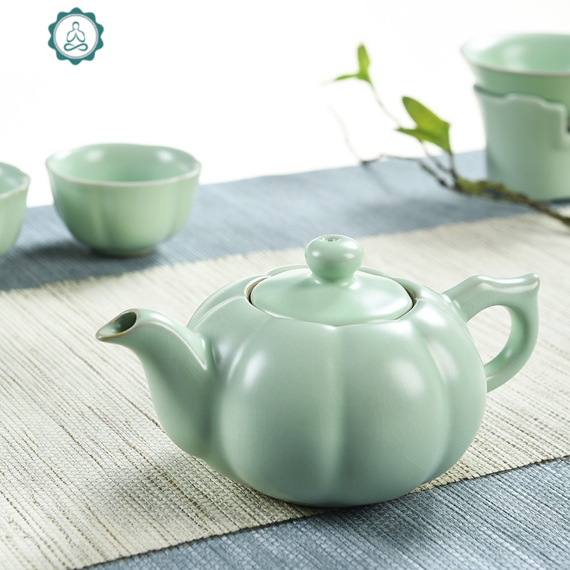 汝窑茶具茶壶天青单壶开片可养汝瓷陶瓷功夫家用茶道泡茶器 封后 S汝窑大盖碗(保证开片)