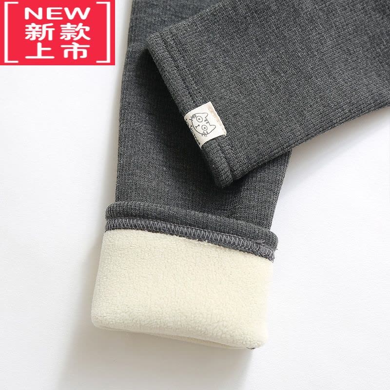 可莉允女童打底裤秋冬款加绒加厚裤子2022新款儿童羊羔绒外穿保暖棉裤保暖裤图片