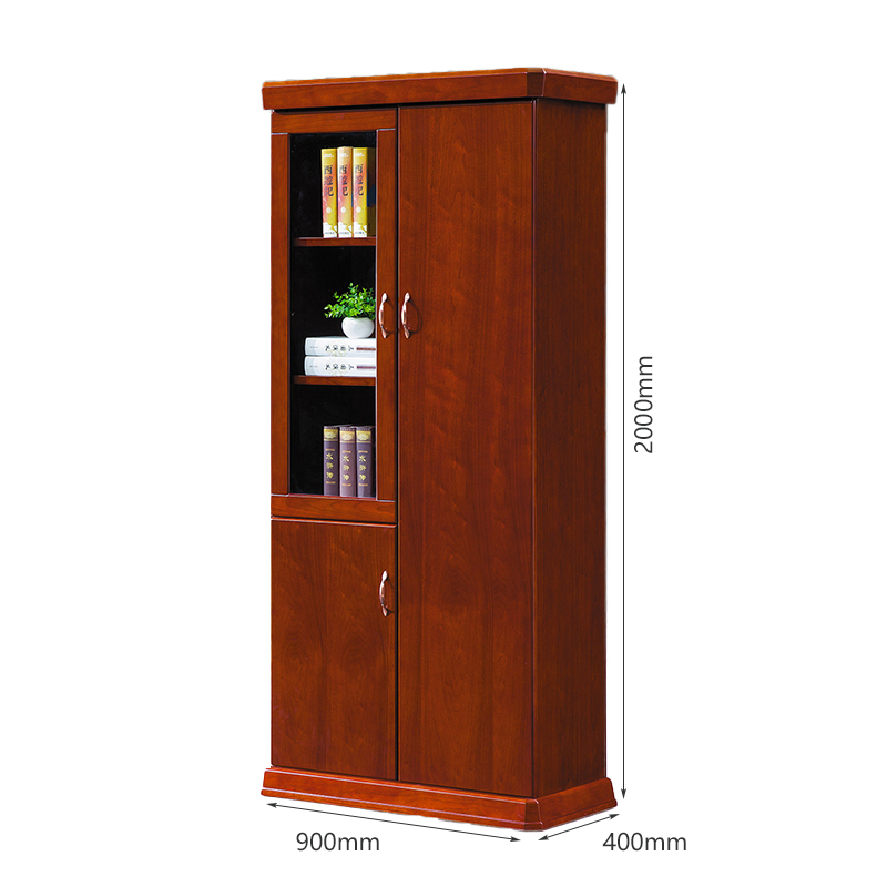 臻远ZY051409木质文件柜油漆贴木皮资料柜书柜 二门高清大图