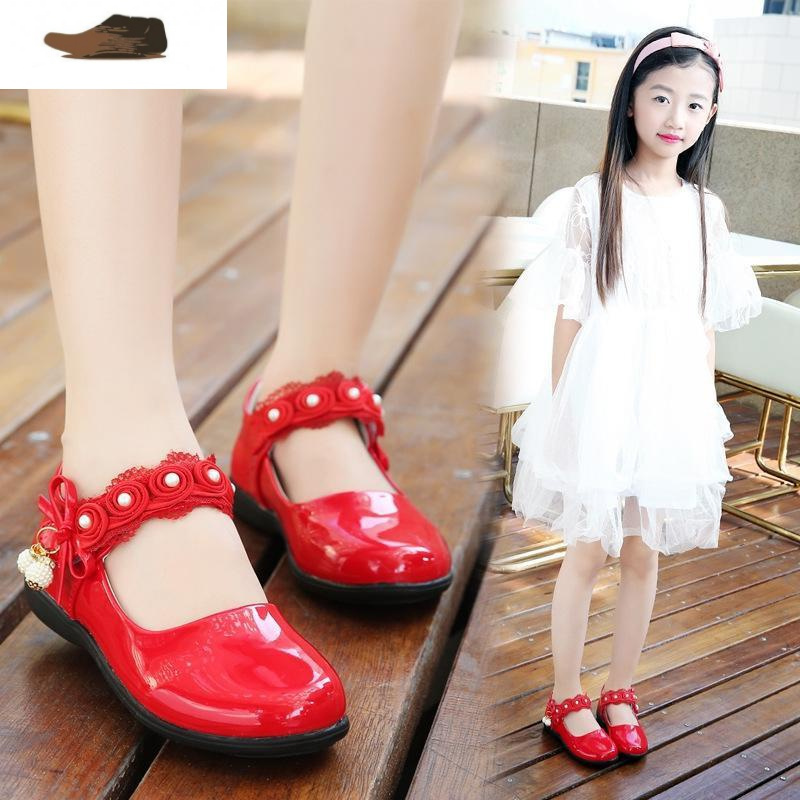 ideamini5女鞋春季公主鞋6钢琴演出鞋子10岁小学生白色8女孩皮鞋9春款
