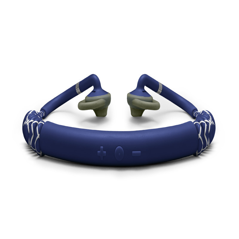 城市之音(URBANEARS) Stadion 后挂式无线蓝牙运动跑步耳机耳塞耳麦 防汗反光线材 Trail 趣游蓝