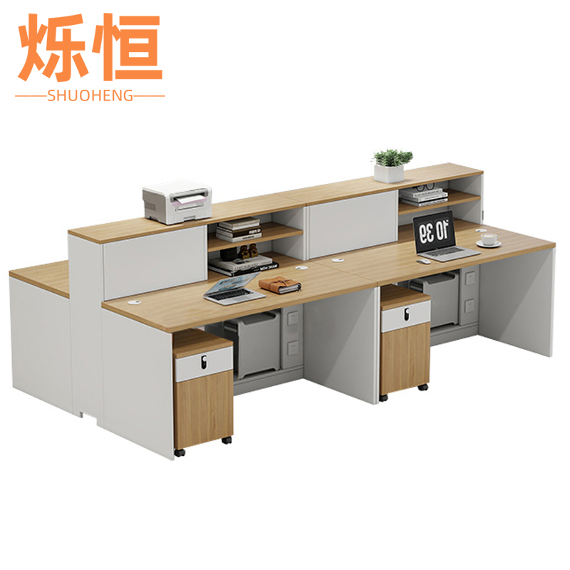 烁恒职员桌2.4m含柜套高清大图