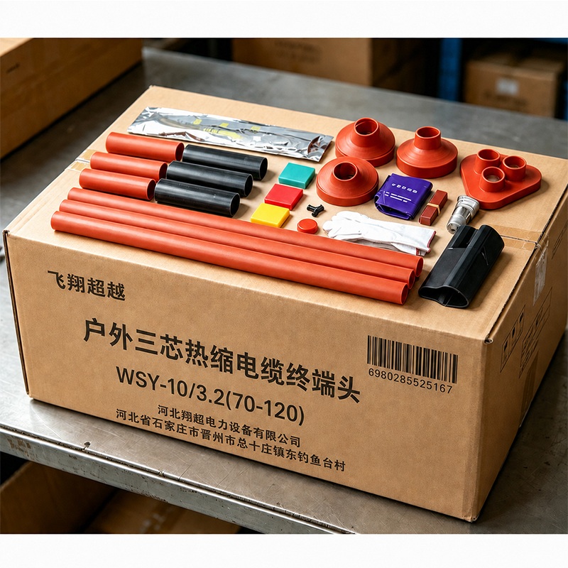 飞翔超越 户外三芯热缩电缆终端头 WSY-10/3.2(70-120) 套高清大图