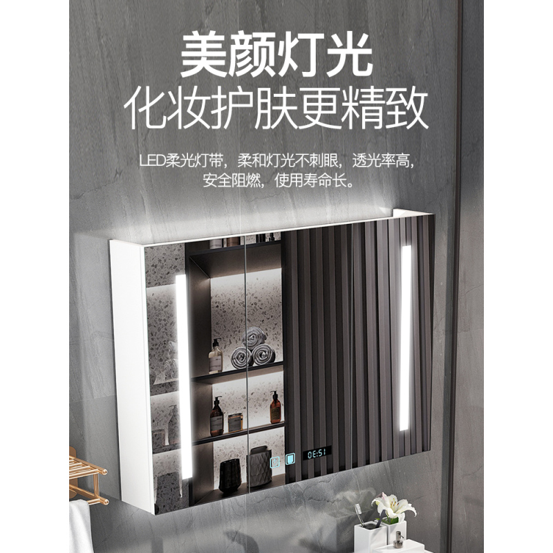 北欧轻奢浴室柜卫生间洗手池洗脸面盆柜洗漱台卫浴柜智能镜柜组合
