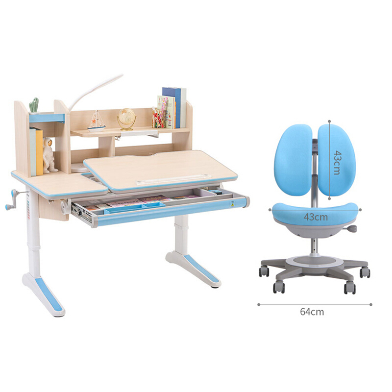 三圣 课桌椅学习书桌椅可升降实木学习桌家用辅导写字桌椅高清大图