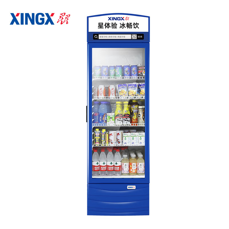 星星(XINGX) 280升 展示柜 饮料柜 冷藏柜 商用立式冷柜 玻璃门 超市大容量冰箱 LSC-280G