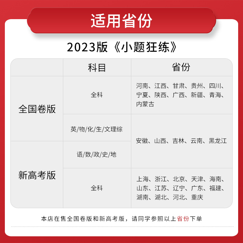 4本[数物化生] 全国版 [友一个正版]2023小题狂练高中数学英语语文物理化学生物政治历史地理文综理综新高考全国卷 高高清大图