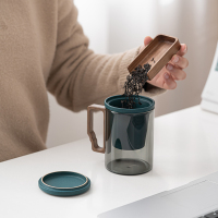 苏氏陶瓷(SUSHI CERAMICS)青灵玻璃泡茶杯绿色陶瓷内胆过滤茶隔水杯中国风文创伴手礼