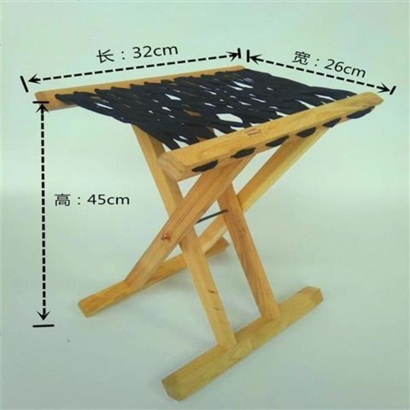 实木马扎折叠凳矮凳便携马扎成人加厚户外钓鱼收纳折叠椅穿绳马扎 槐木无漆大号马扎(45厘米)