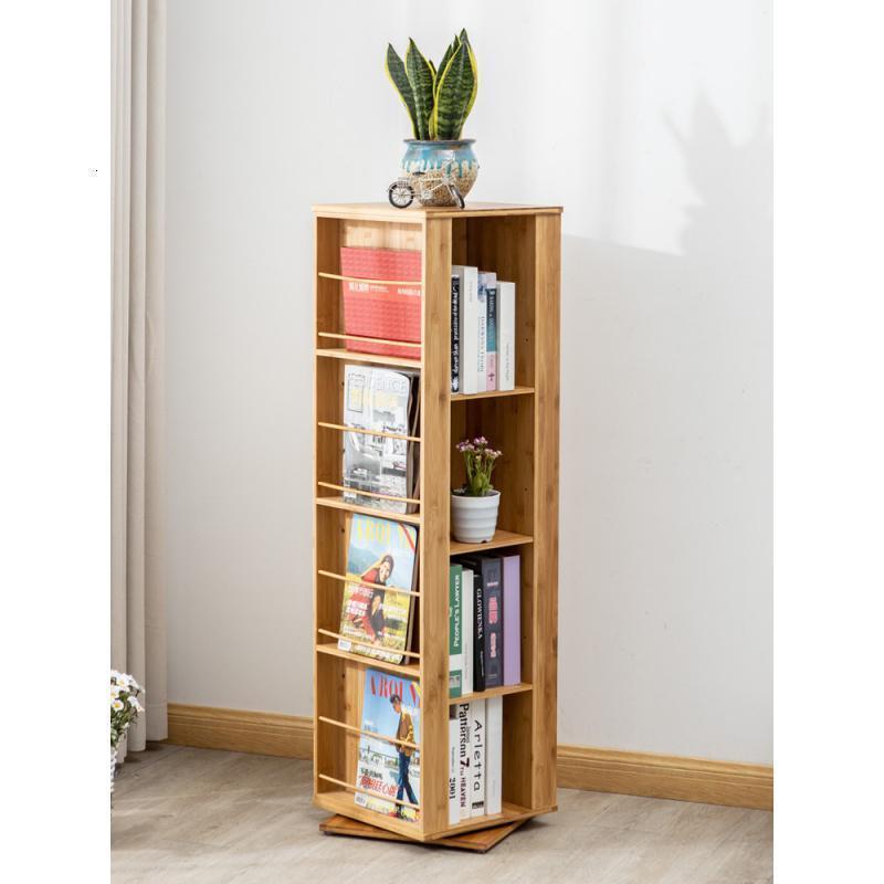 森美人旋转书报架家用书架置物架简约现代移动报刊架杂志架客厅落地高清大图