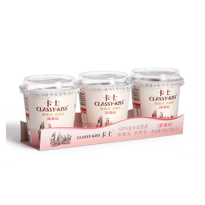卡士classykiss草莓味鲜酪乳120g3