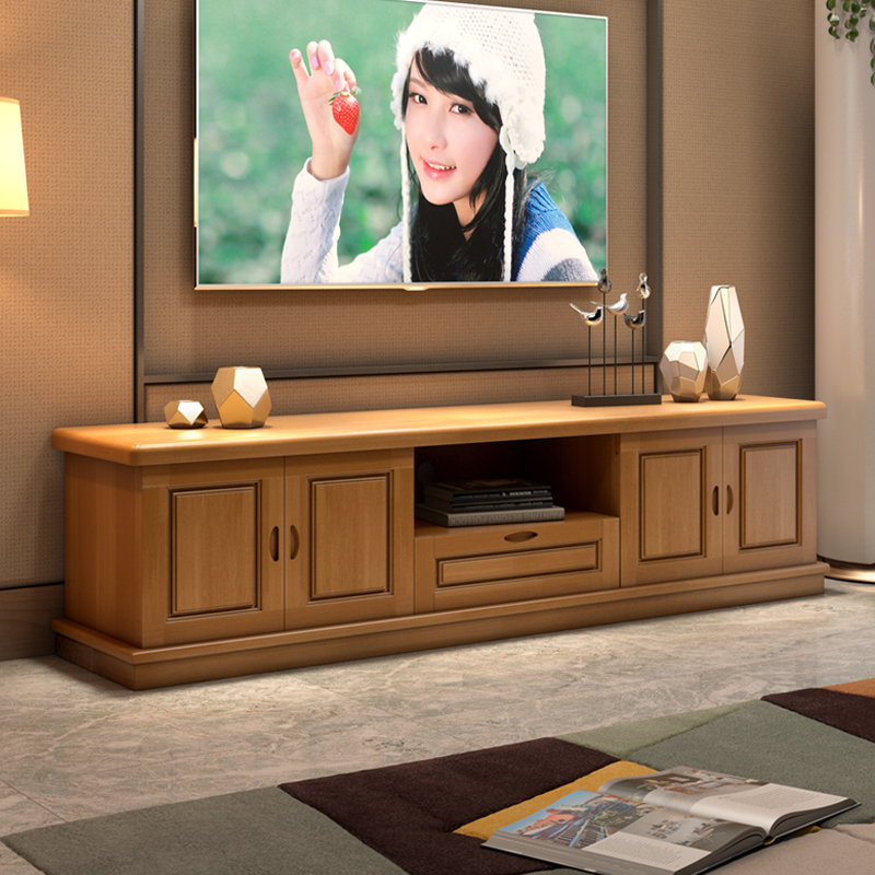 寻木匠一字板加高款地柜实木电视柜中式客厅影视柜子1218224m卧室