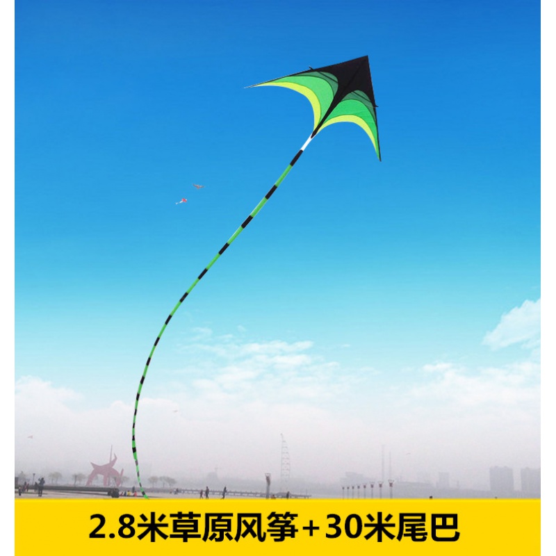 风筝大型 成人 儿童风筝 微风易飞 大原风筝 新手风筝线轮创意 三维工匠 2.8米大草原(树脂杆)+30米尾巴高清大图