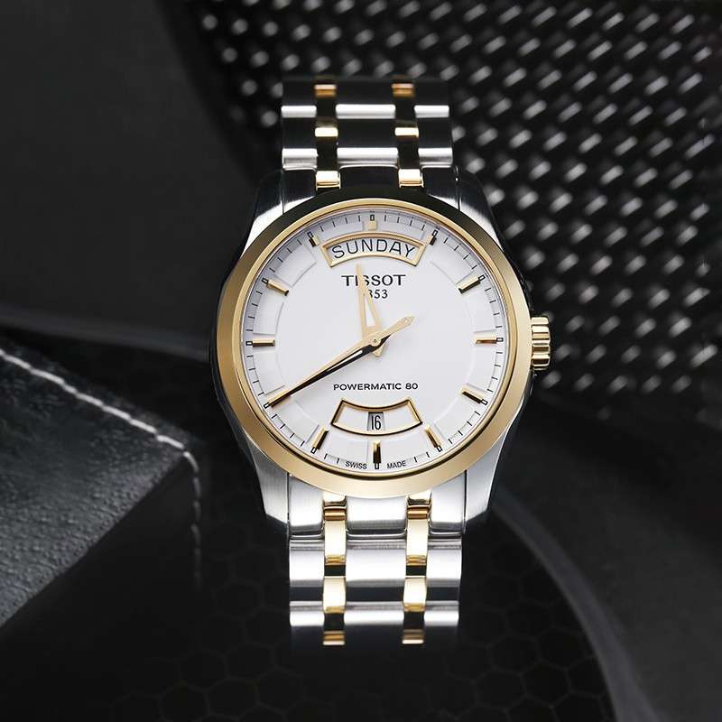 天梭tissot瑞士手表库图系列couturier情侣款生日礼物时尚休闲商务