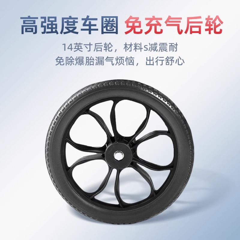 鱼跃轮椅H056C 铝合金软座便携 可折叠免充气老人手推轮椅车高清大图