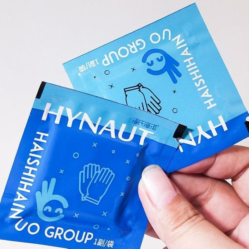 海氏海诺 50袋独立小包装医用检查手套透明PE膜厨房餐饮食品卫生一次性检查手套高清大图