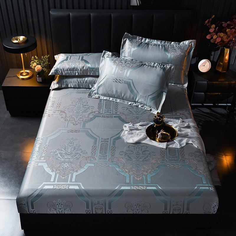 家柏饰(CORATED)夏季床笠款冰丝凉席三件套单双人空调软席1.2m1.5米欧式1.8床席子 蜜雪薇琪 1.5m（5英尺）床